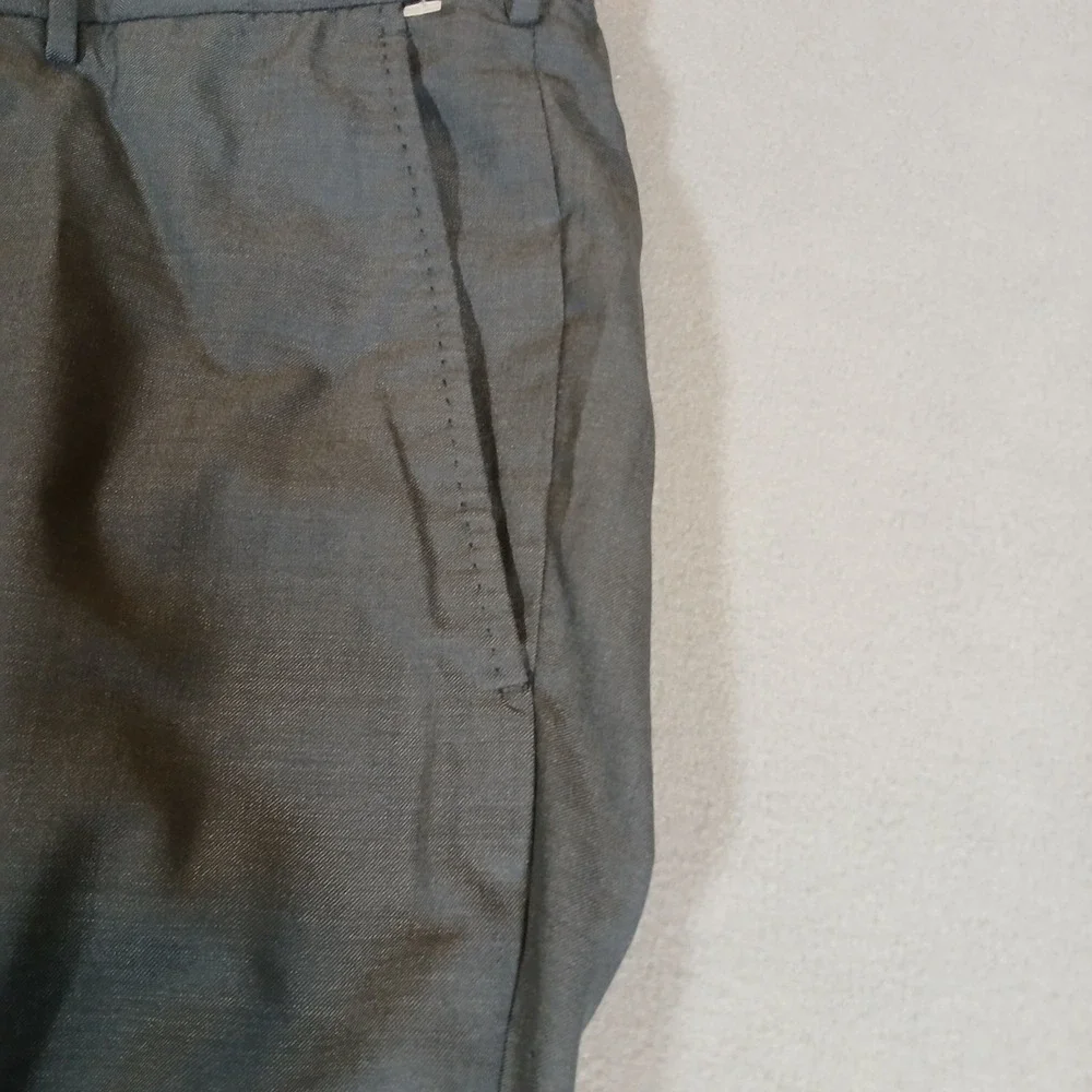 Ermenegildo Zegna High Performance Mens Dress Pants 34/30 Gray 100 % Wool Cuffed